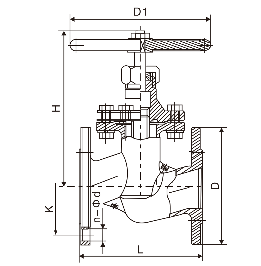 黃銅(tóng)法蘭截止(zhi)閥(圖1)