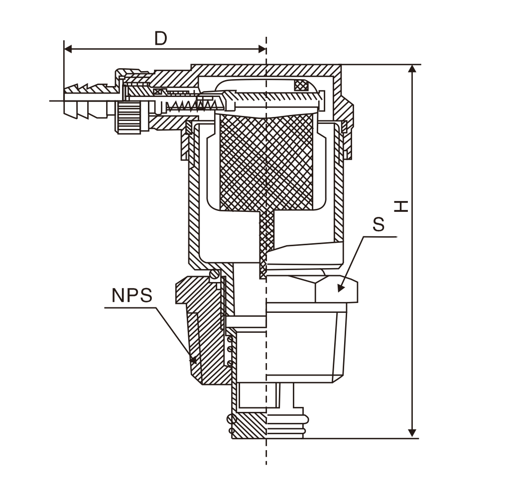 黃(huáng)銅自動單向(xiàng)排氣閥(圖1)