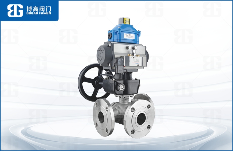 氣動(dòng)三通法(fa)蘭球閥(fá)